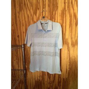 ADIDAS GOLF Mens Striped Short Sleeve Polo Shirt Blue Collared NWT Size M